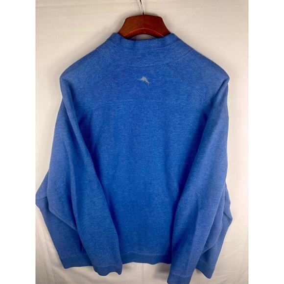 Tommy Bahama Mens Size XL 1/4 Zip Quarter Zip Jacket Long Sleeve Reversible Blue - Picture 6 of 8